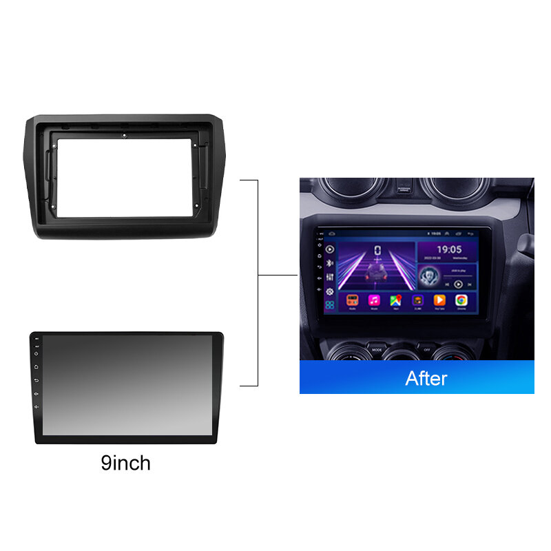 Car Radio Fascia Installation Panel For Suzuki Swift 5 2016 2017 2018 2019 2020 2 Din Stereo Mounting Bezel Faceplate Frame Kit