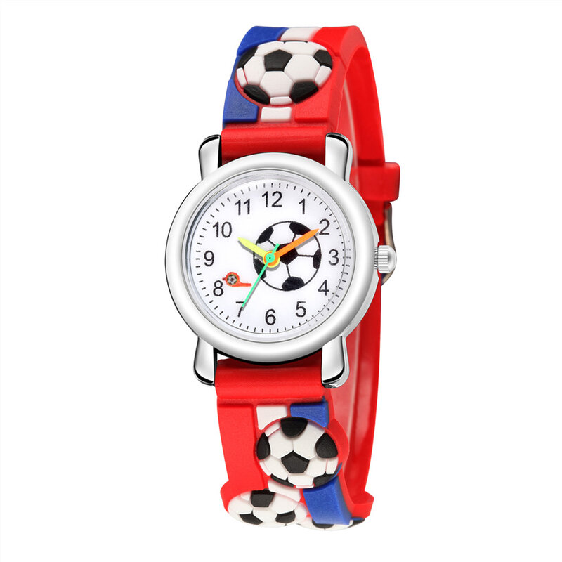 Модные детские Студенческие часы, простые цифровые наручные часы, спортивные часы с мультяшным рисунком футбола, детские подарки для мальчиков и девочек