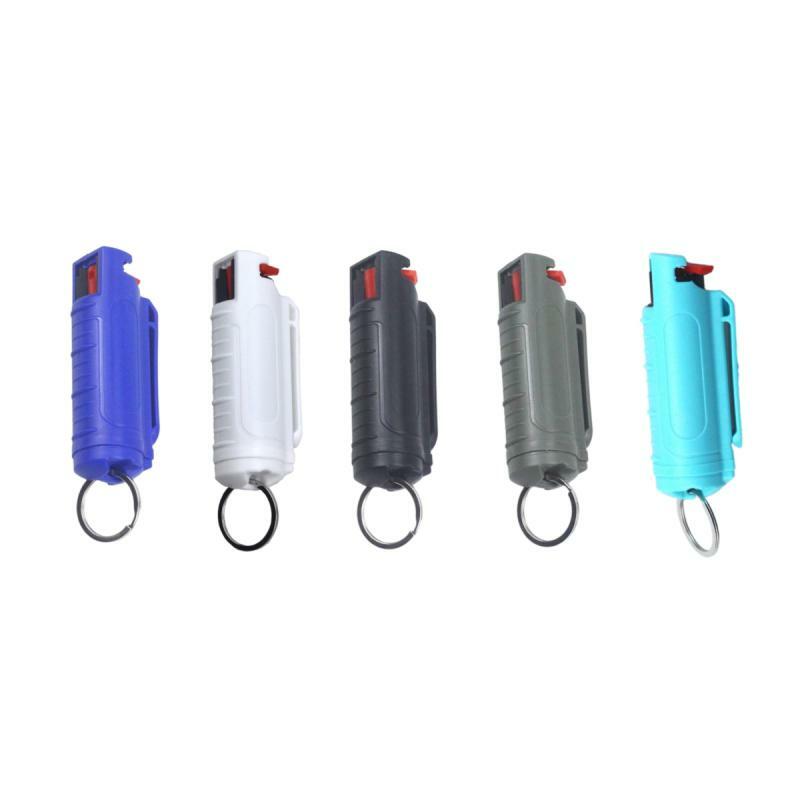 1Pcs 20ml Women Self Defense Pepper Spray Plastic Case Emergency Box Spray Shell with Key Ring Keychain Portable Defend Tool