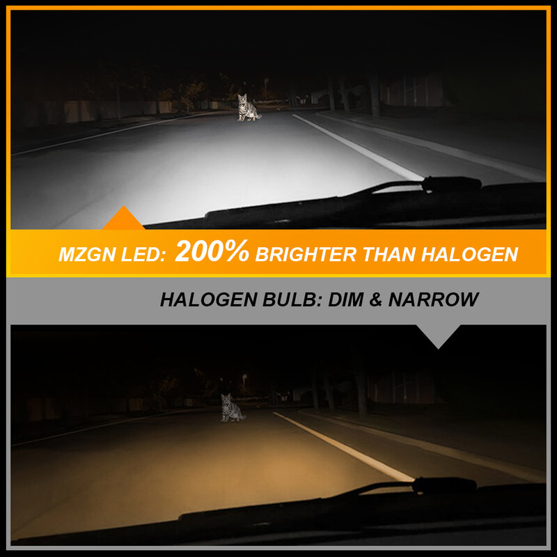 MZGN-H1 LED المصباح لمبة ، Canbus سيارة رئيس الضباب الخفيف ، السوبر مشرق ، التوصيل والتشغيل ، بدون مروحة ، الأبيض ، 12 فولت-24 فولت ، 12000LM ، 6500K ، 2 قطعة