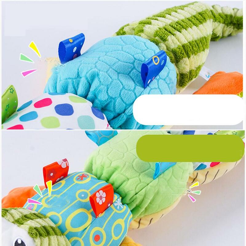 Baby Infant Sensory Stuffed Animal Toys With Rattle Crocodile-doll Soothe Tummy Time Toys For Newborn Boys Girls free shiping