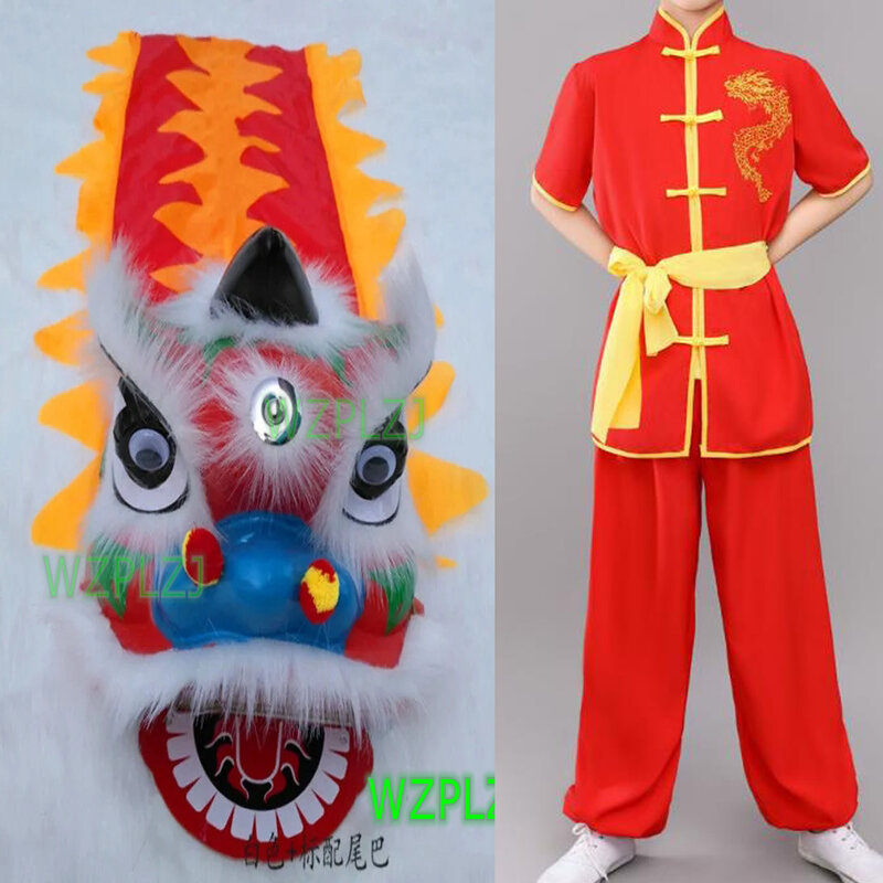 Traje de dança do leão para crianças, roupas Wushu para menino e menina, roupas esportivas para crianças, palco do carnaval, China, 14 cm, 5-12 anos, venda na China