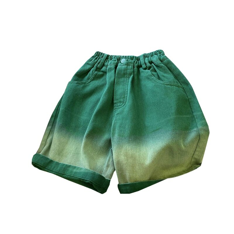 Boys' Gradient Denim Shorts Thin Handsome Summer Children's Loose Hip Hop Baby Shorts