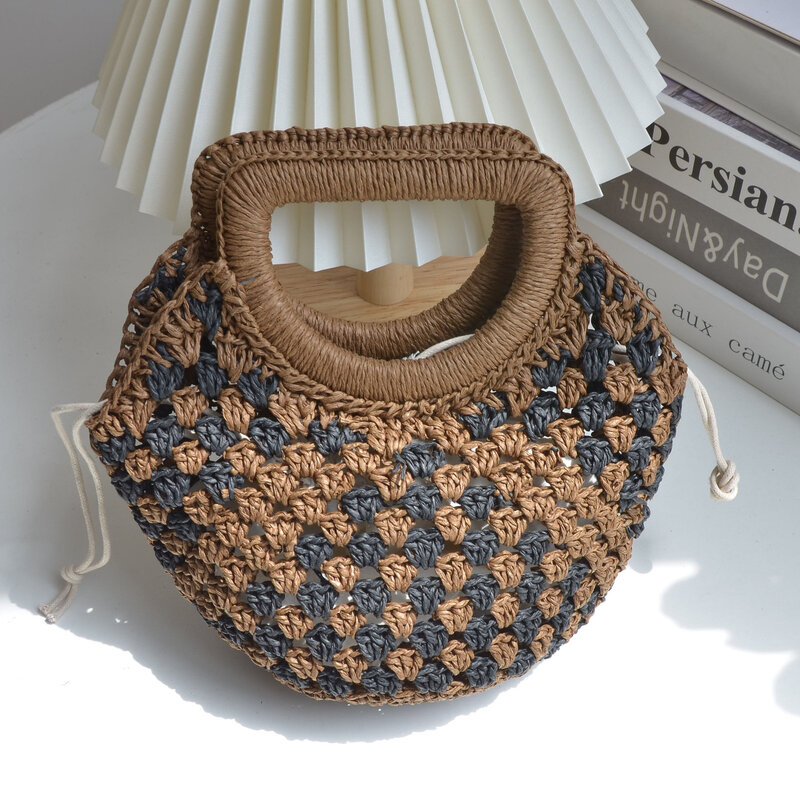 Модная Плетеная соломенная сумка на плечо, женские сумки-мессенджеры через плечо для женщин 2023, летние пляжные сумочки, кошельки, дорожная сумка для покупок