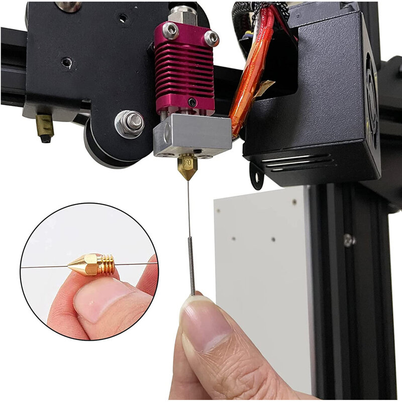 10ピース/ロットノズルステンレス鋼クリーニング針3Dプリンタ用1.75ミリメートル/3.0ミリメートルノズル洗浄部品0.15〜1.0ミリメートル混合サイズ