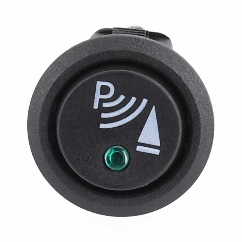 Veicolo rotondo nero sensori interruttore 3 Pin Rocker parcheggio interruttore anteriore posteriore sensore a piedi accessorio interno 12V 20A 3 x2x2cm