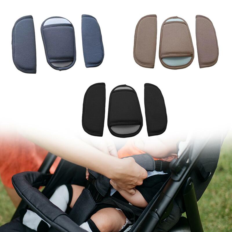 Cubierta Universal para correa de hombro de coche, almohadillas para cinturón de seguridad de coche, refuerzo de asiento de bebé, 3 unidades