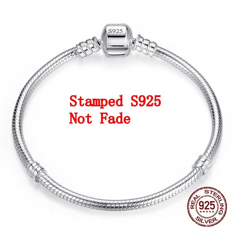 Handmade Original Fine Jewelry 925 Sterling Silver Charm Bracelet Soft Smooth Snake Bone Bracelets for Women