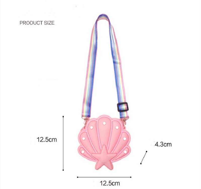 W kształcie muszli projekt stylowe torebki damskie silikonowe jednopokojowe opakowanie uniwersalne torby na ramię urocze portmonetka prezenty dla dzieci