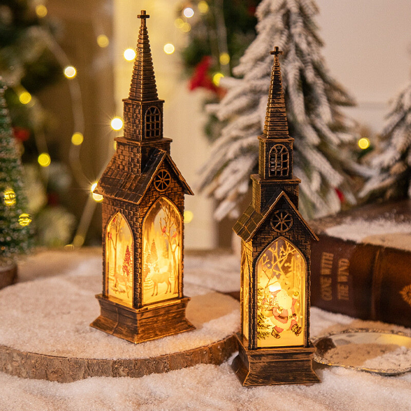 Christmas Decoration Lamp Luminous House Ornaments Creative Light Candle Light Christmas Gift Holiday Atmosphere Lantern