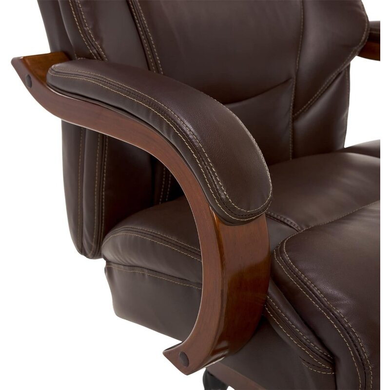 Delano-Cadeira alta do escritório executivo, apoio lombar ergonômico, couro ligado, grande e alto