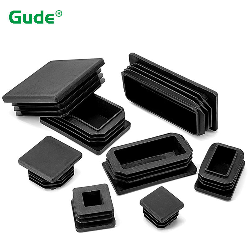 黒の正方形のパイププラグ,プラスチック,毛布のカバー,テーブル,椅子の脚のパッド