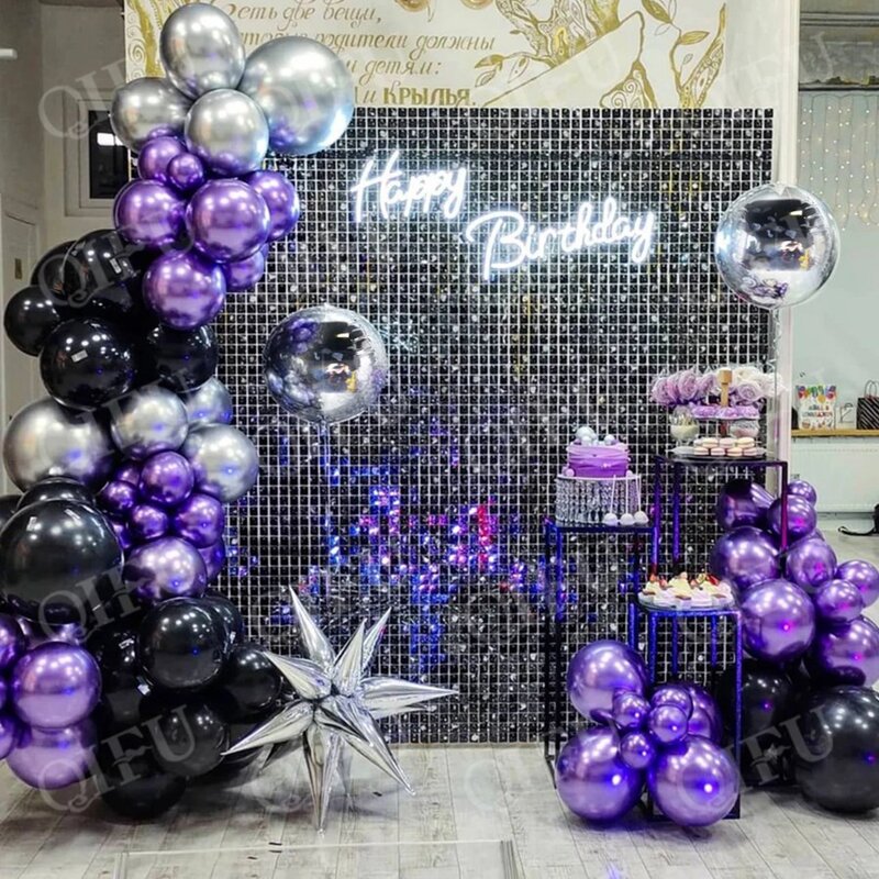 Kit de arco de guirnalda de globos de látex para adultos, confeti, negro, dorado, 30th, 40th, 50 °, fiesta de cumpleaños, decoraciones, aniversario