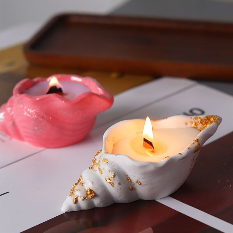 Conch Flowerpot Silicone Molds DIY Sea Shell Secented Candle Jar Mold Storage Box Concrete Gypsum Resin Mould Home Decor Craft