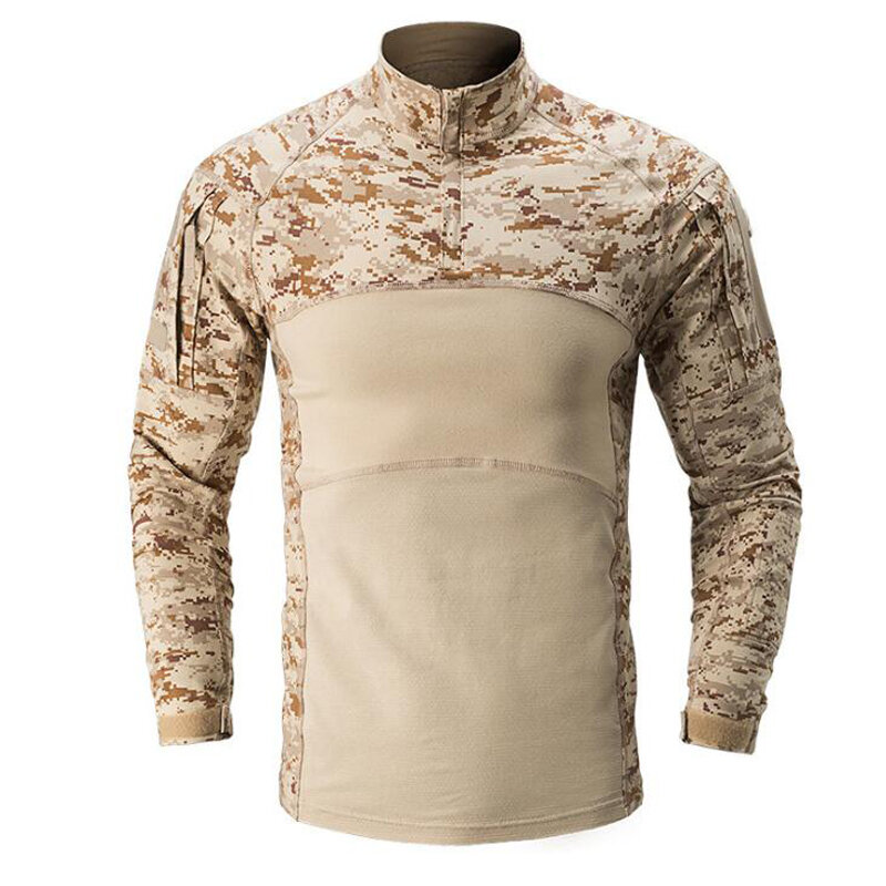 ผู้ชายเสื้อเชิ้ตต่อสู้เครื่องแบบทหาร CP อำพรางชุดยุทธวิธีชุดกองทัพสำหรับการล่าแบบนิ่มระบายอากาศได้