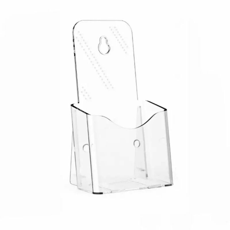 Plastic A6 Brochure Holder Convenient Clear Countertop Pamphlet Holder Portable Organizer Flyer Display Stand