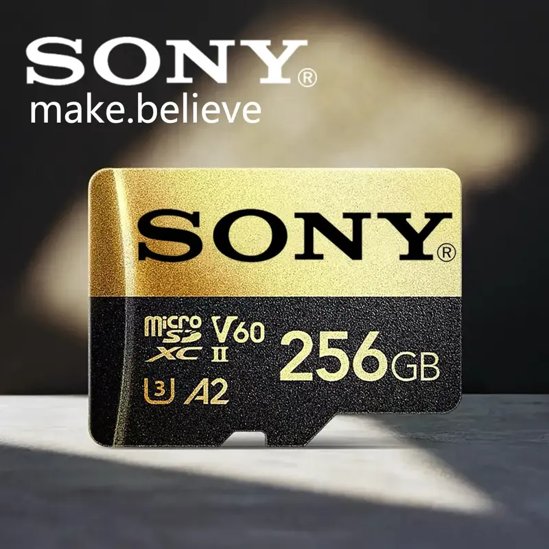 SONY-Cartão de Memória Micro SD de Alta Velocidade, TF Flash Card para Xiaomi Phone, Câmera, Mesa, PC, 128GB, 256GB, 32GB, 64GB, U3, A2