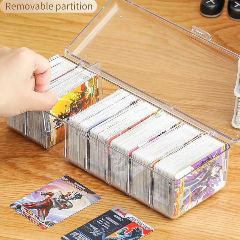 صندوق بطاقة تجارية شفاف ، حاوية ذات سعة كبيرة ، تخزين منظم البطاقات ، حافظات بطاقات ألعاب قابلة للتحصيل ، ساخن