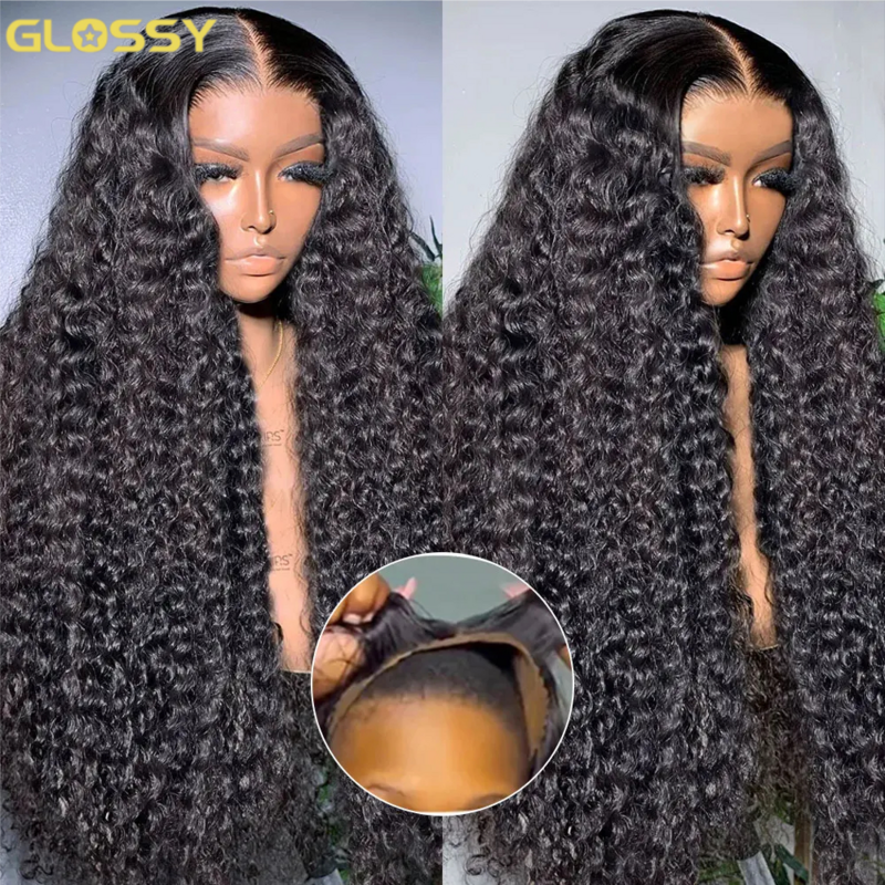 Perruque Lace Front Wig sans colle Deep Wave, cheveux naturels, pre-plucked, pre-plucked, pre-plucked, pre-plucked, pour femmes, 13x6 HD