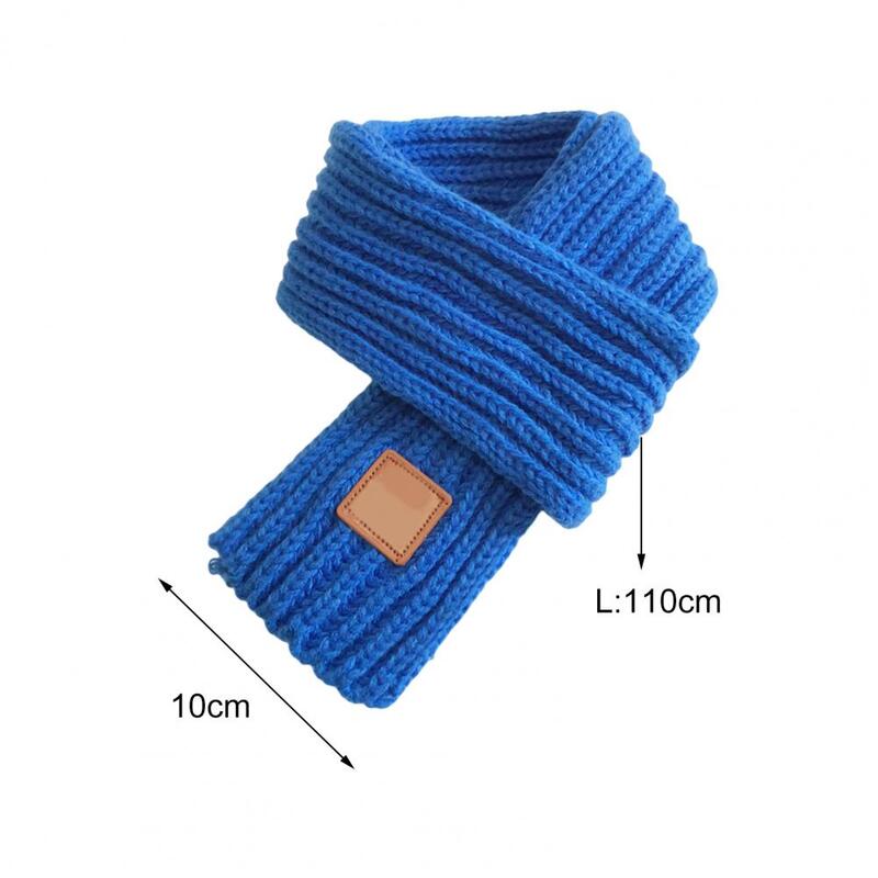Autumn Winter Kids Knitted Scarves Solid Color Stretch Boys Girls Thermal Scarf Coldproof Women Scarf For Outdoor