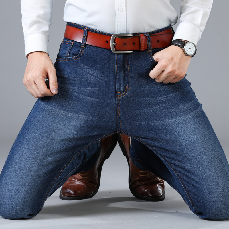 جينز رجالي ماركة جينز 2023 ربيعي عالي الجودة بنطلون جينز رجالي موضة خريف إسترتش بنطال كلاسيكي جينز رجالي