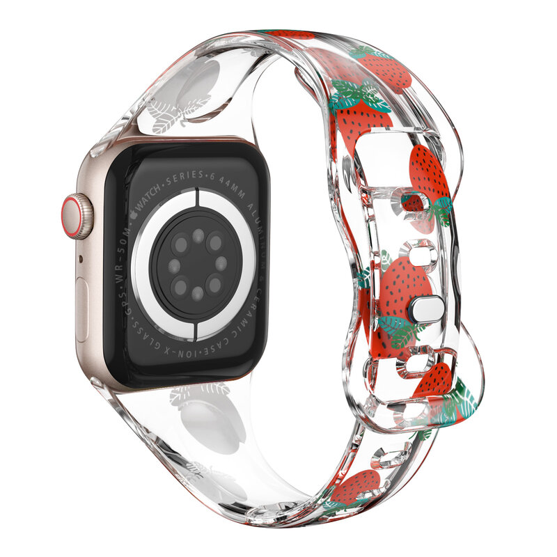Apple Watch用透明シリコンストラップ,iwatch用透明バンド8, 7,se,6, 45mm, 41mm, 42mm, 44mm, 38mm, 40mm