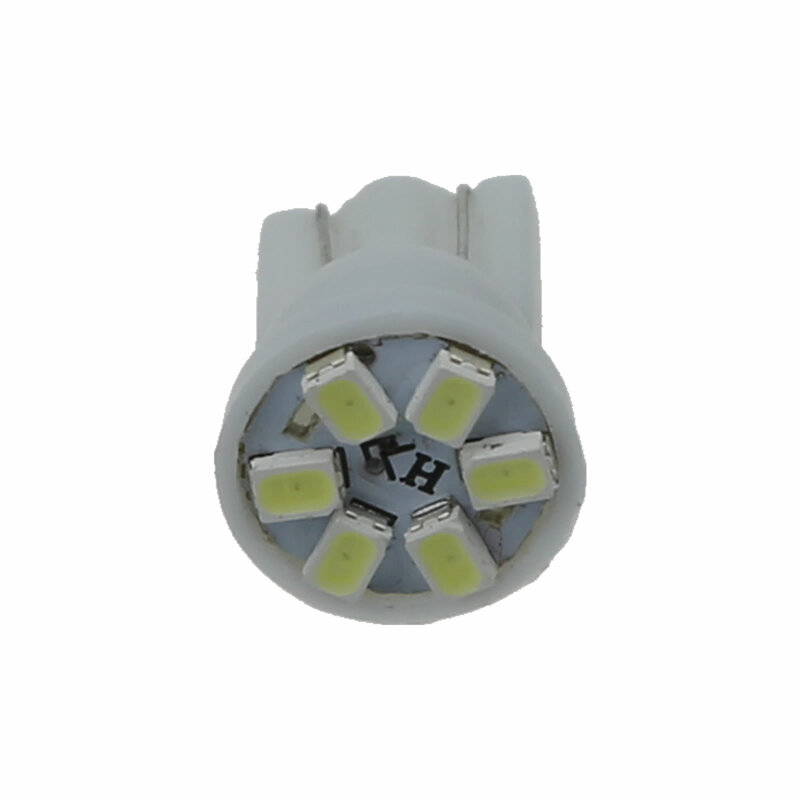 1x carro branco t10 w5w luz lateral lâmpada marcador 6 emissores 1206 smd led 657 1250 1251 a036