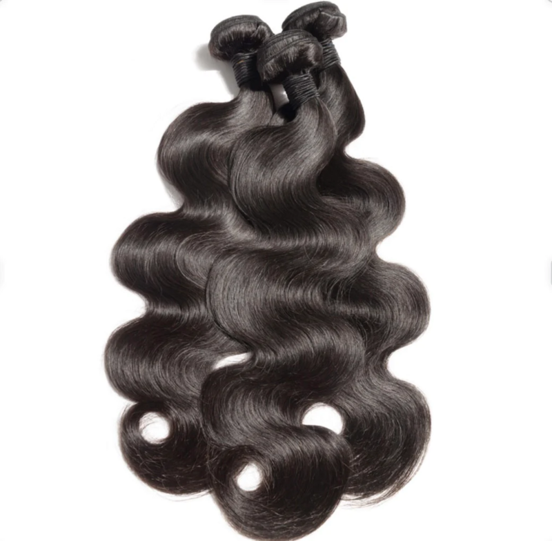 Gelombang tubuh rambut Remy Brasil bundel 100% rambut manusia asli 3/4 buah bundel warna alami rambut ditarik ganda tenunan 12 "-30" untuk wanita