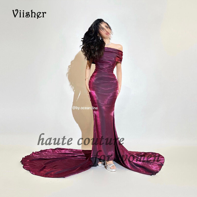 Robe de Soirée Sirène Violette avec Traîne, Tenue de Bal Longue, Style Arabe, Dubaï, avec Lacets dans le Dos