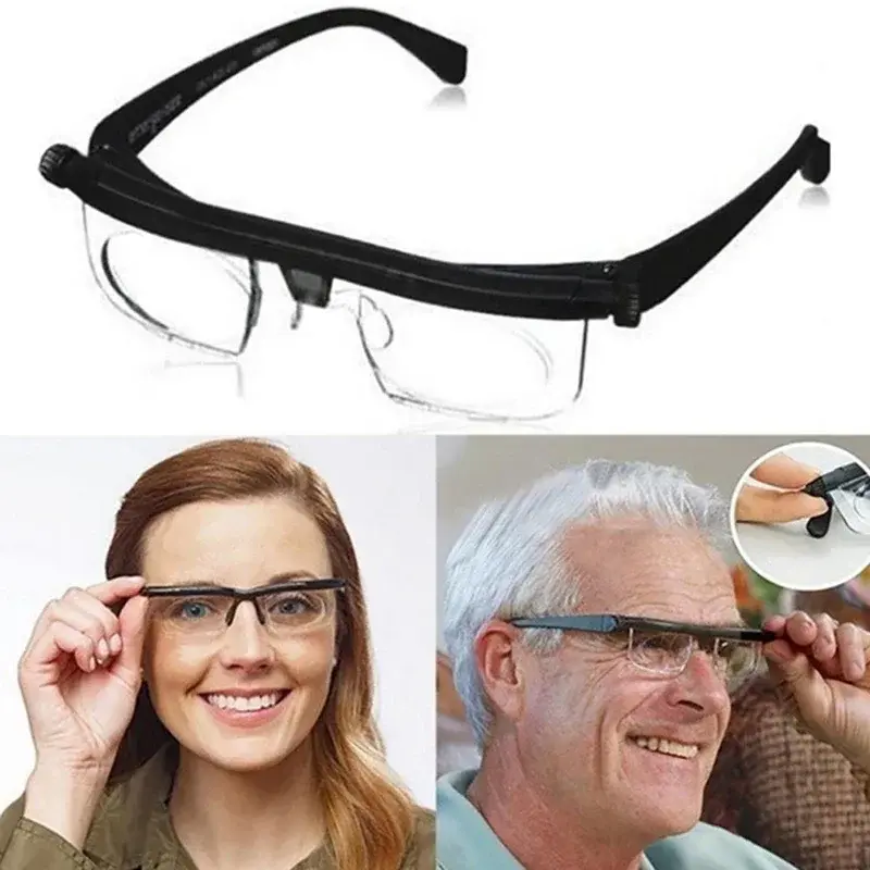 New Adjustable Strength Lens Eyewear Variable Focus Distance Vision Zoom Glasses Protective