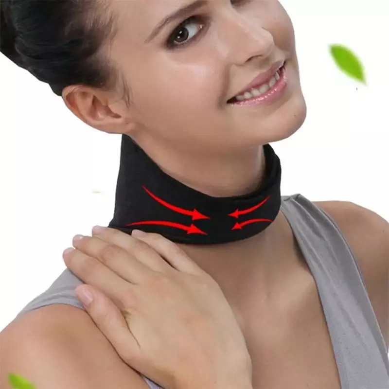 Cinturón de turmalina para el cuello, terapia magnética autocalentable, envoltura para el cuello, Brace, alivio del dolor, vértebra Cervical, protección para el cuidado de la salud