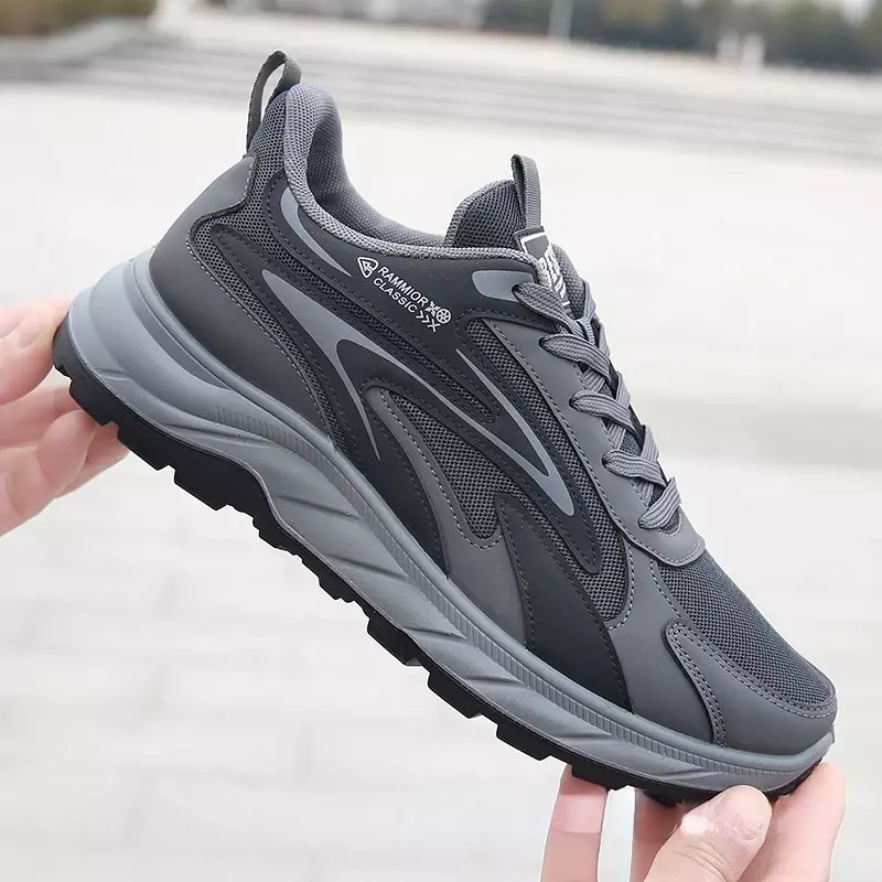 Breathable Sneakers for Men Comfortable Platform Shoes for Men Outdoor Lace Up Running Shoes Men Wear-Resistant Men's Sneakers