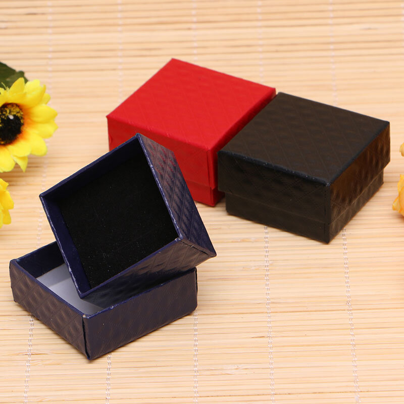 Caja de almacenamiento de cartón de papel para joyería, anillo, collar, pendiente, expositor