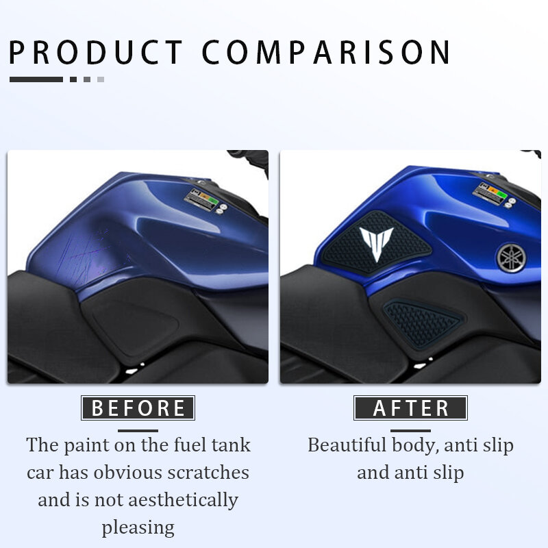 Voor Yamaha MT-125 Mt125 Mt 125 2023 2024-Motorfiets Accessoires Brandstoftank Pad Stickers Antislip Rubber Tankpad