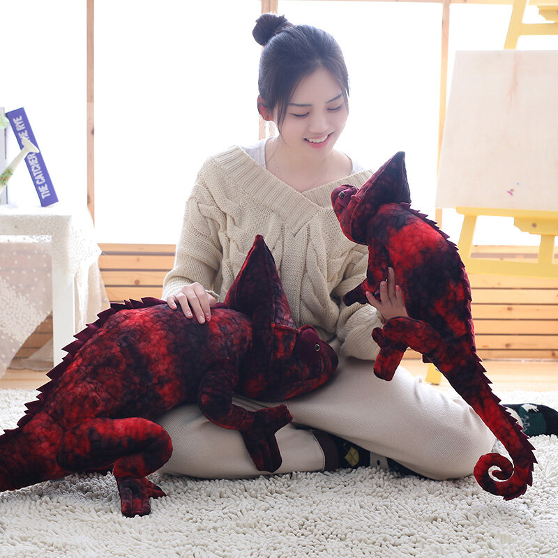 Simulasi Reptil Kadal Bunglon Mainan Mewah Kualitas Tinggi Kepribadian Hewan Boneka Bantal untuk Anak-anak Hadiah Ulang Tahun Natal