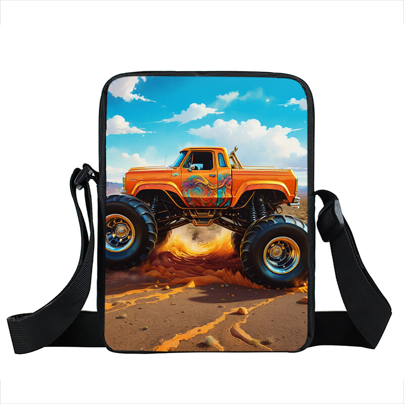 3D Print Cool Truck Student Crossbody Bags Teenager BookBag Women Shoulder Bag Phone Keys Portable Card Storage Bags Gift
