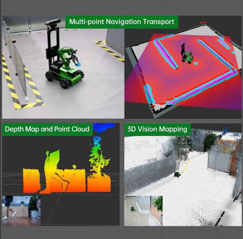 Jetson Nano Pro ROS Mecanum Roda Robot Car com Visão, Braço robótico, Alimentado por Jetson Nano Suporte, SRM Mapeamento, Navegação, Python