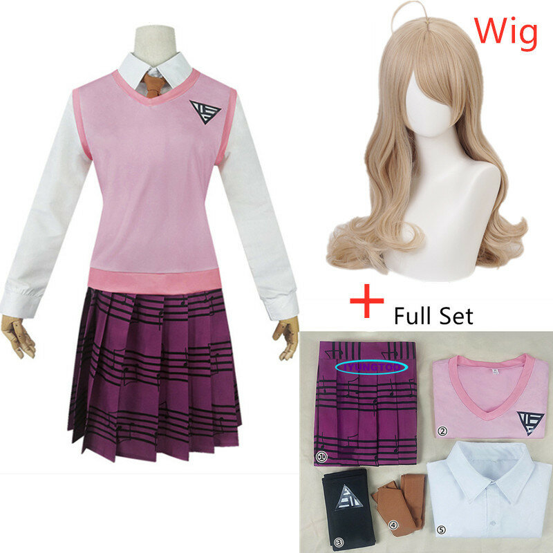 Danganronpa V3 Kaede Akamatsu Cosplay Kostuums Vrouwen Jurken Anime Shirt Vest Rok Sokken Meisje Jk Schooluniform