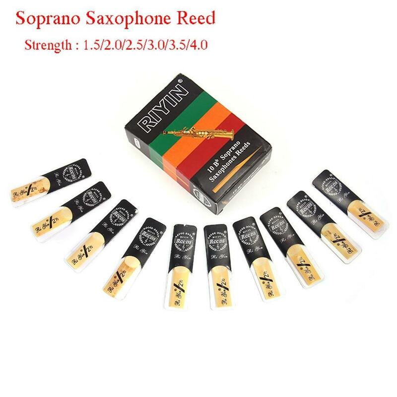 10pcs Saxofone Reed Set Tom Bb com Força 1.5/2.0/2.5/3.0/3.5/4.0 para Soprano Sax Reed Dropship