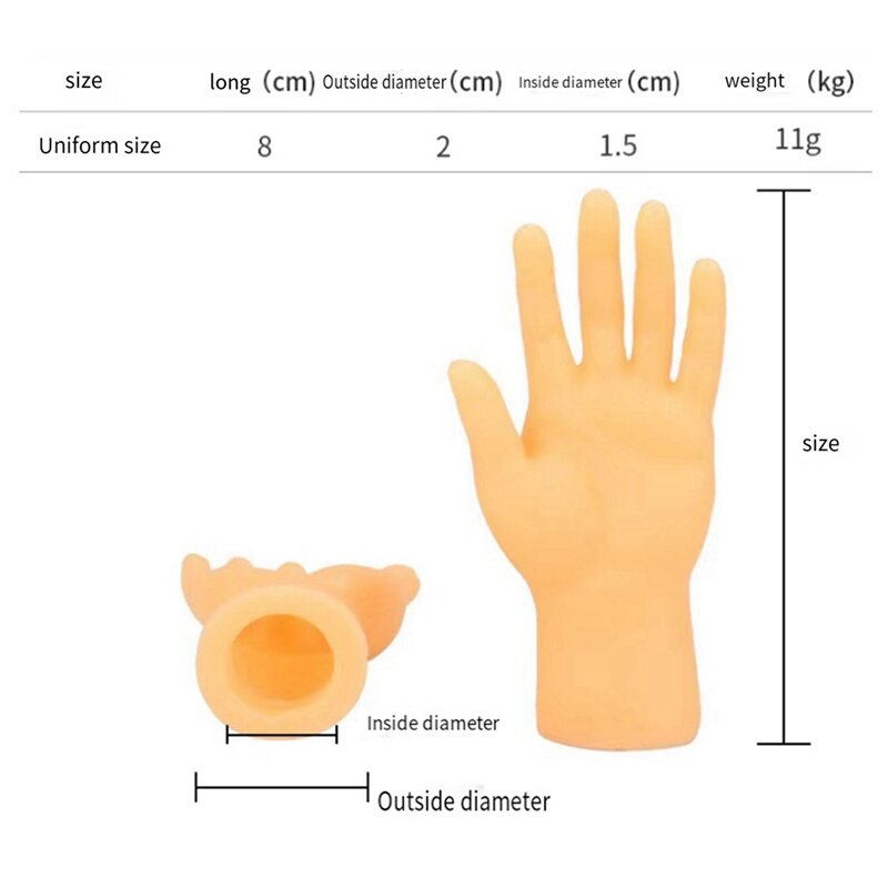 Mãos minúsculas mini dedo fantoche, brinquedo pequeno em miniatura, durável, fácil de instalar, fácil de usar