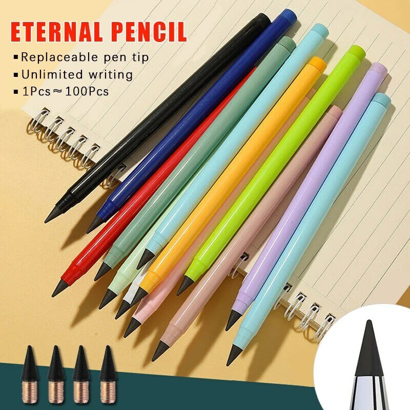 قلم رصاص قابل للمسح الأبدي الأبدي ، كتابة غير محدودة ، لامع ، بدون حبر ، قلم توقيع ، قرطاسية Kawaii ، لوازم مدرسية