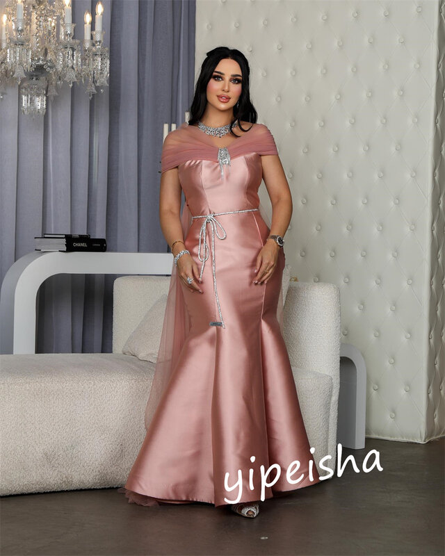 Suknia balowa suknia wieczorowa na bal maturalny Arabia saudyjska satynowa szarfa Rhinestone Party syrenka szyta na miarę suknia okolicznościowa sukienki Midi