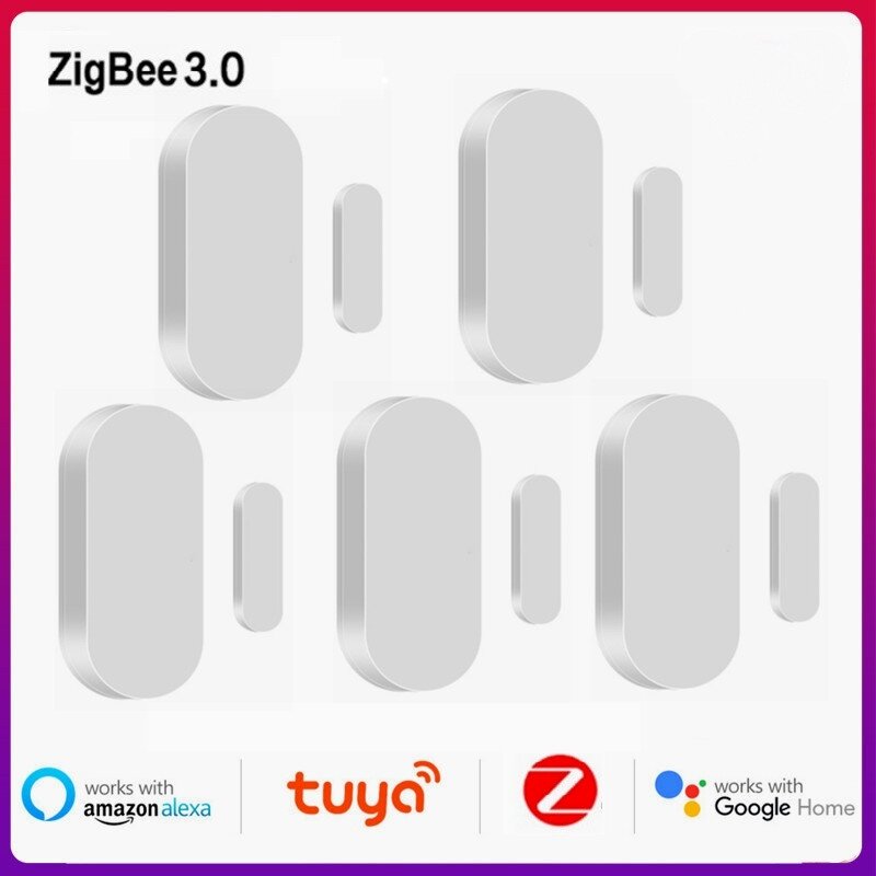 5 Stuks Tuya Zigbee Deur Sensor Smart Home Security Detector Alarm Raam Sensor Detector Smart Life Remote Monitor Alexa Google
