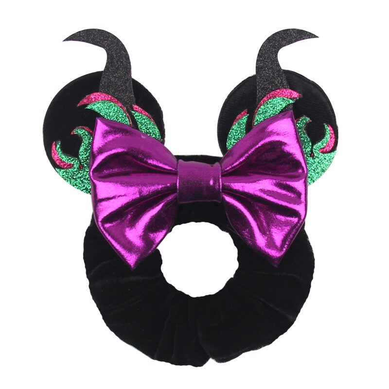Diademas de terciopelo con orejas de Disney para niña, lazos de lentejuelas, diadema para mujer, accesorios de bricolaje para viaje, decoración de fiesta de Minnie Mouse