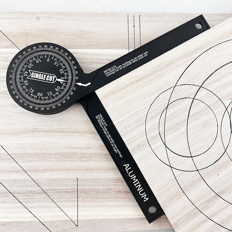 Professional Miter Saw Saw Protractor 7-Inch Inch Angle Finder Precision Laser Engraved Scales Gauge Corner Woodworking