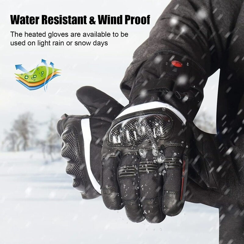 Outdoor Fietsen Wandelen Jacht Camping Winter Mannen Dames Oplaadbare Elektrische Verwarmde Ski Handschoenen