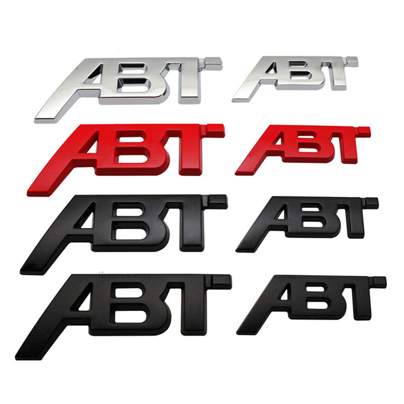 Lencana Lambang Depan Mobil Huruf Logo ABT Logam 3d untuk Audi A5 A7 A1 SQ5 TT RS6 RS3 Q7 Q5 Q8 A3 VW Golf 7 ABT Aksesori Stiker