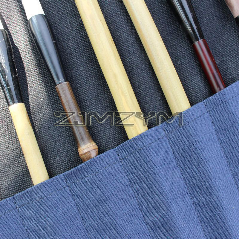 Retro płócienny piórnik ręcznie ołówki uchwyt na rolkę Organizer na pióro wieczne, żel, kaligrafię, papeteria szkolna