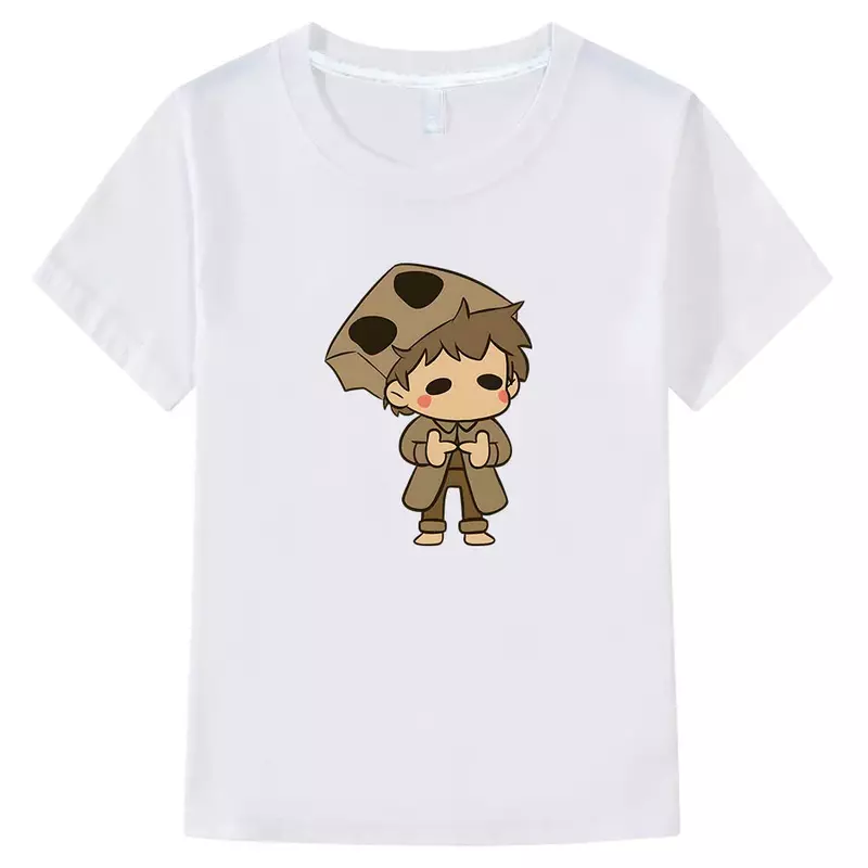 小さな男の子と女の子のための半袖Tシャツ,カワイイアニメTシャツ,綿100%