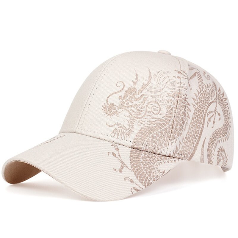 Wzór smoka para czapka bejsbolówka modę regulowany anty-słońce Hip Hop Gorras wszechstronny chiński styl czapka wędkarska Unisex